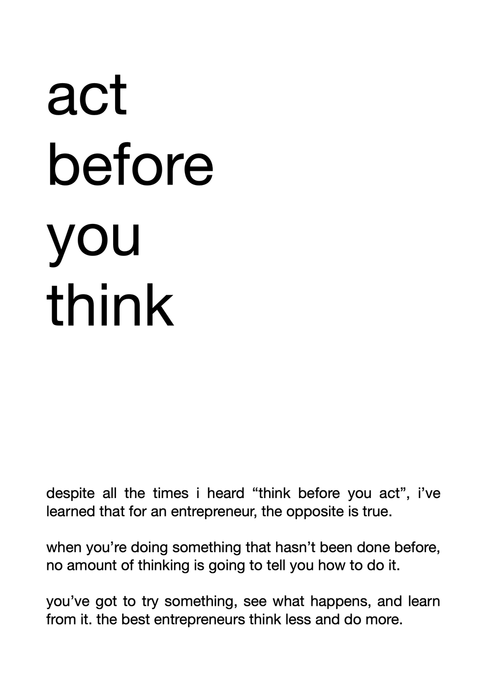 act before you think