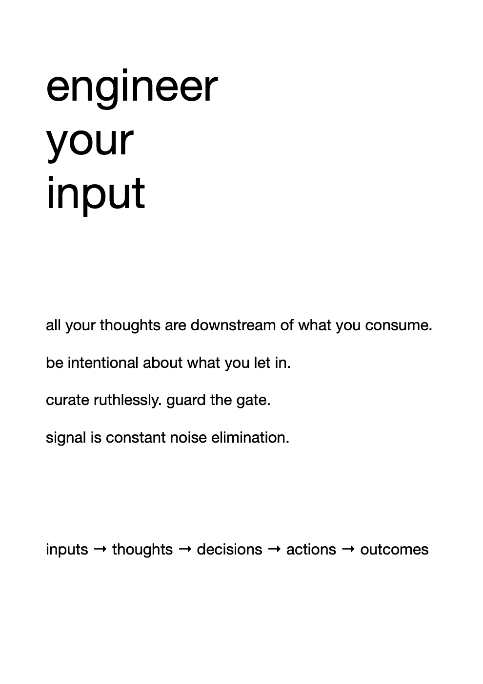 Engineer your input
