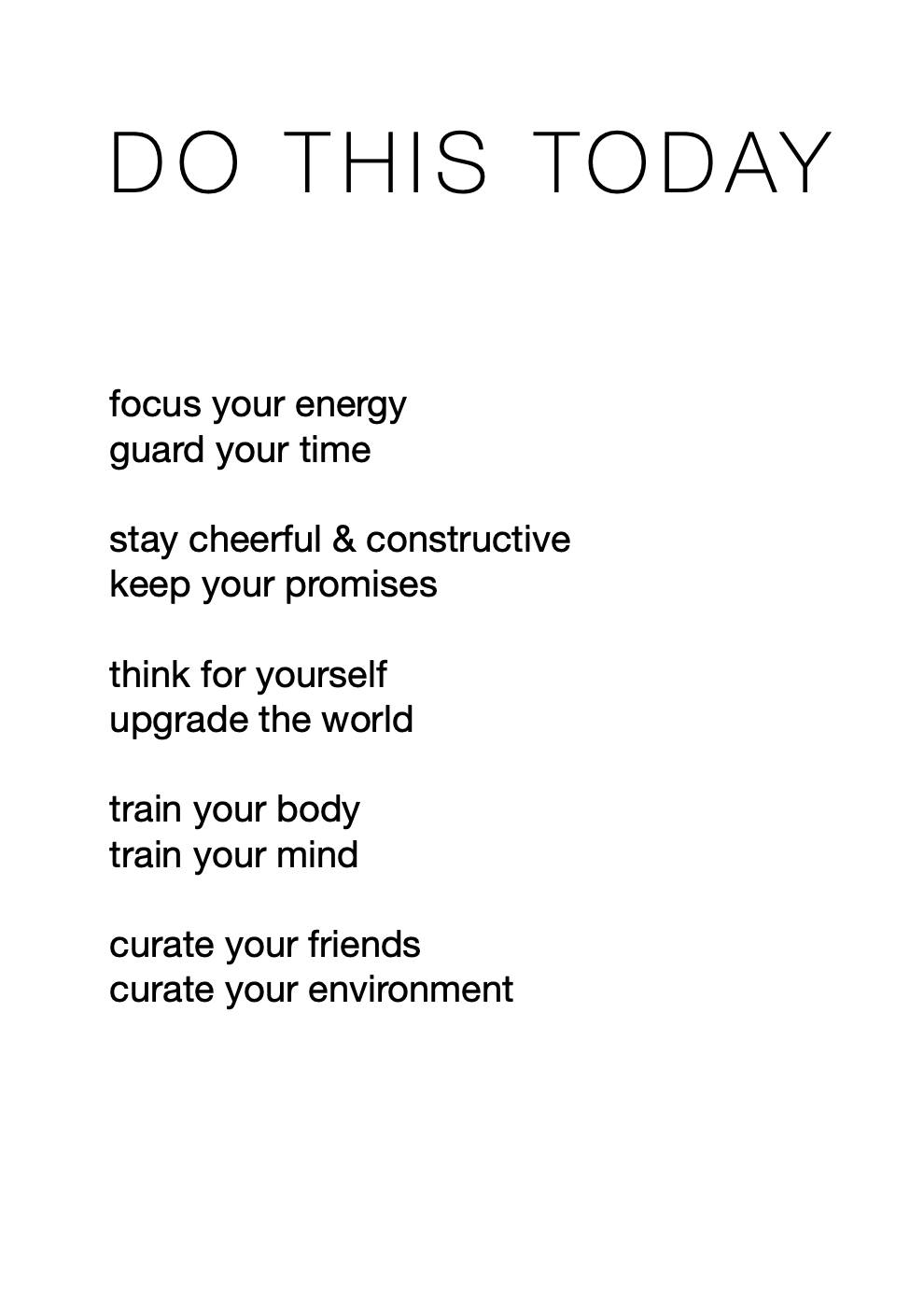 Do this today