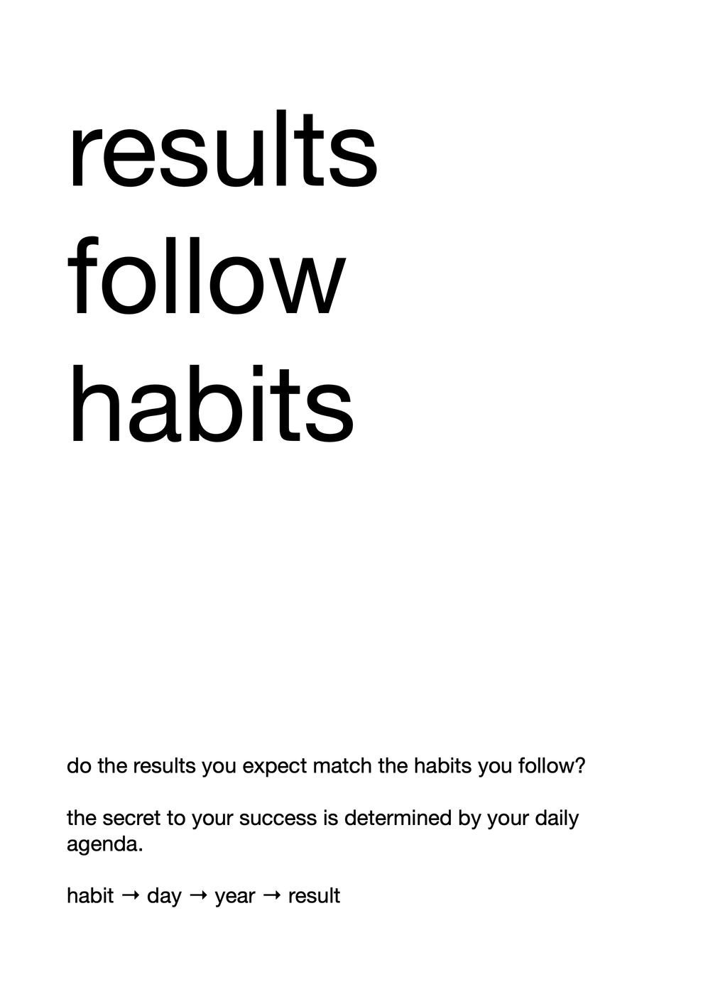 results follow habits