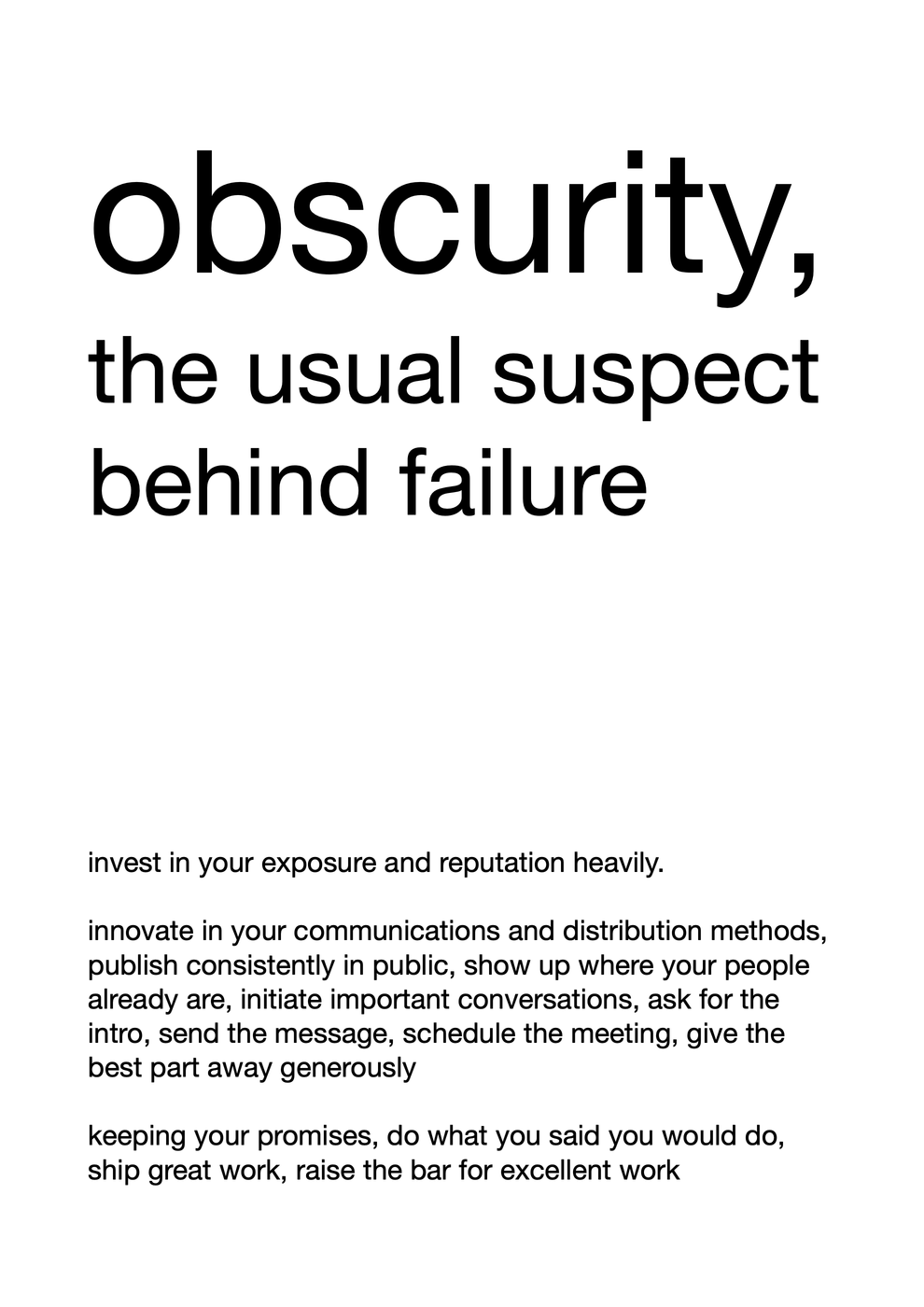 obscurity, the usual suspect