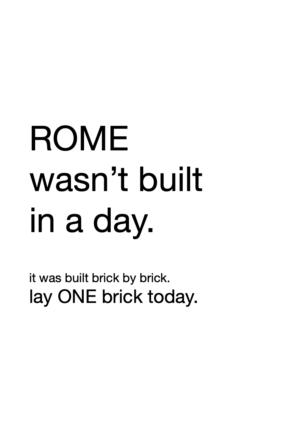 Rome wasn’t built in a day