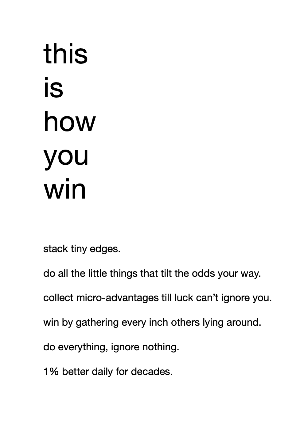 Stack tiny edges